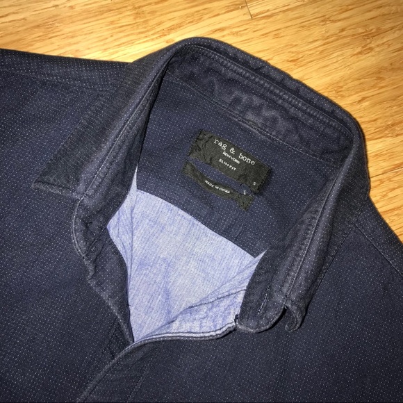 Rag & Bone Dark Denim Double Layered Shirt Sz. S - Picture 2 of 8